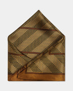Mustard Printed 100% Silk Pocket Square - Banff