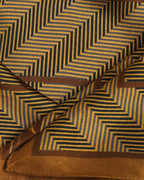 Mustard Printed 100% Silk Pocket Square - Banff