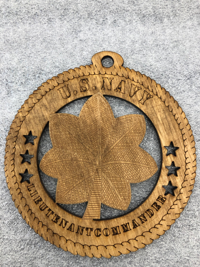 Navy Officer Rank Insignia LIEUTENANT COMMANDER wooden ornament