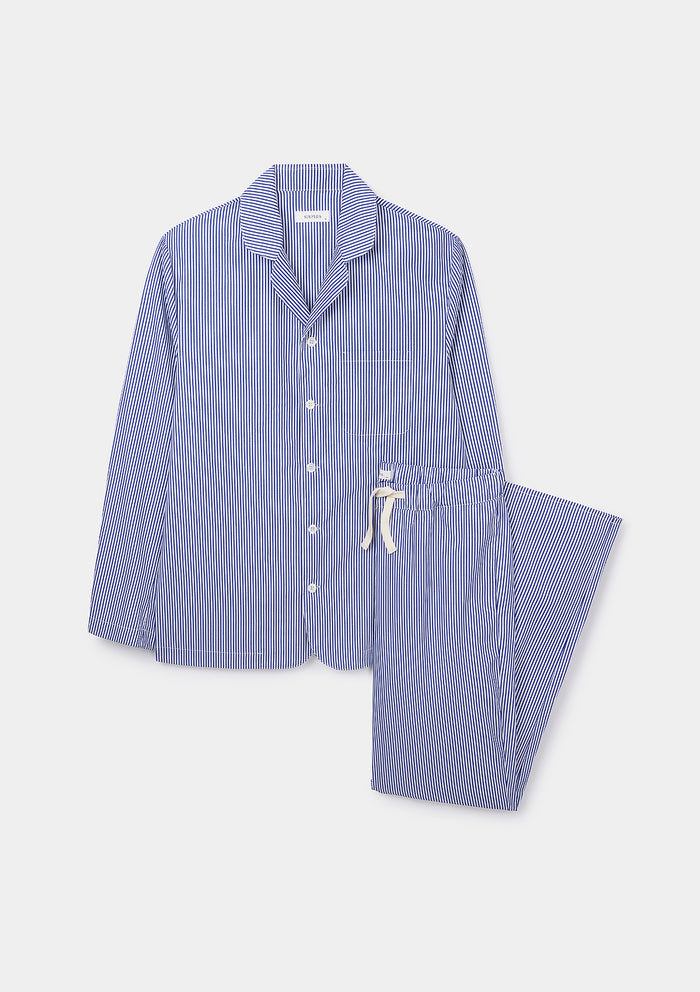 Navy Stripe Cotton Pyjamas, Pyjamas - SIRPLUS