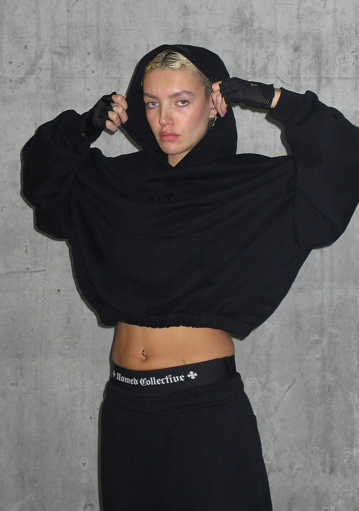 Nth ACTIVE OVERSIZED PULLOVER HOODIE BLACK