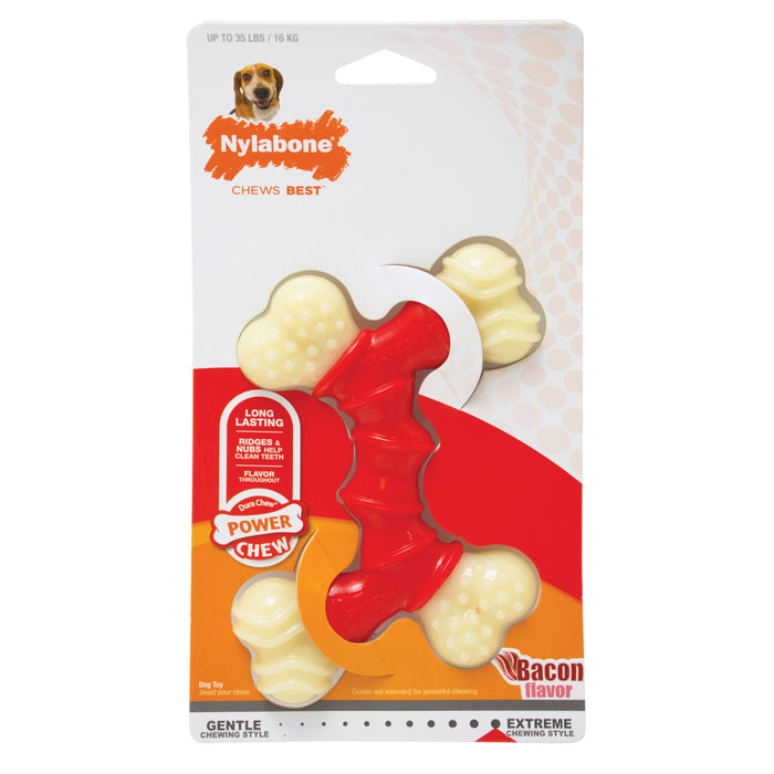 Nylabone Power Chew Double Bone Bacon Chew Toy