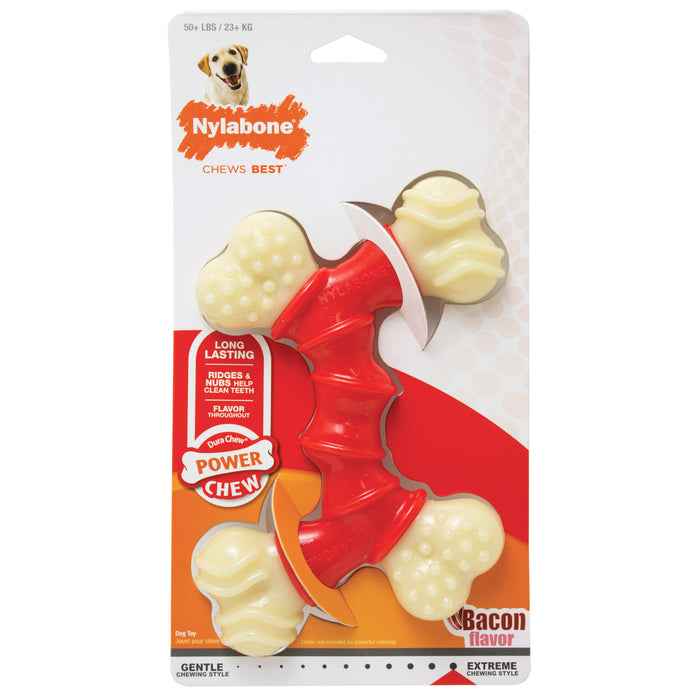 Nylabone Power Chew Double Bone Bacon Chew Toy