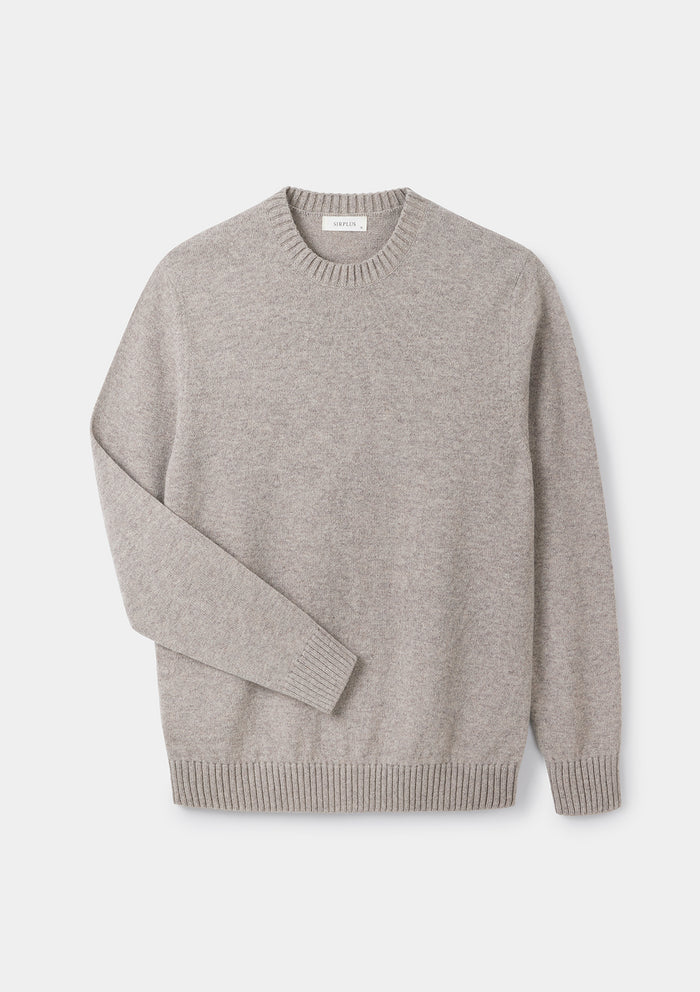 Oat Lambswool Crew Neck Jumper, Crew Neck Jumper - SIRPLUS