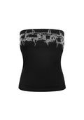 OMEN RHINESTONE TUBE TOP BLACK