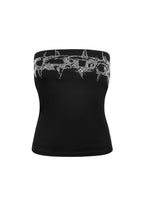OMEN RHINESTONE TUBE TOP BLACK