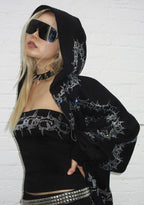 OMEN RHINESTONE TUBE TOP BLACK