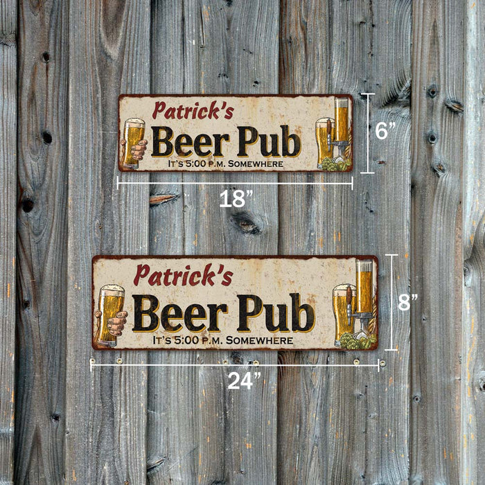 Personalized Beer Pub Man Cave Bar Decor Gift 6x18 Sign