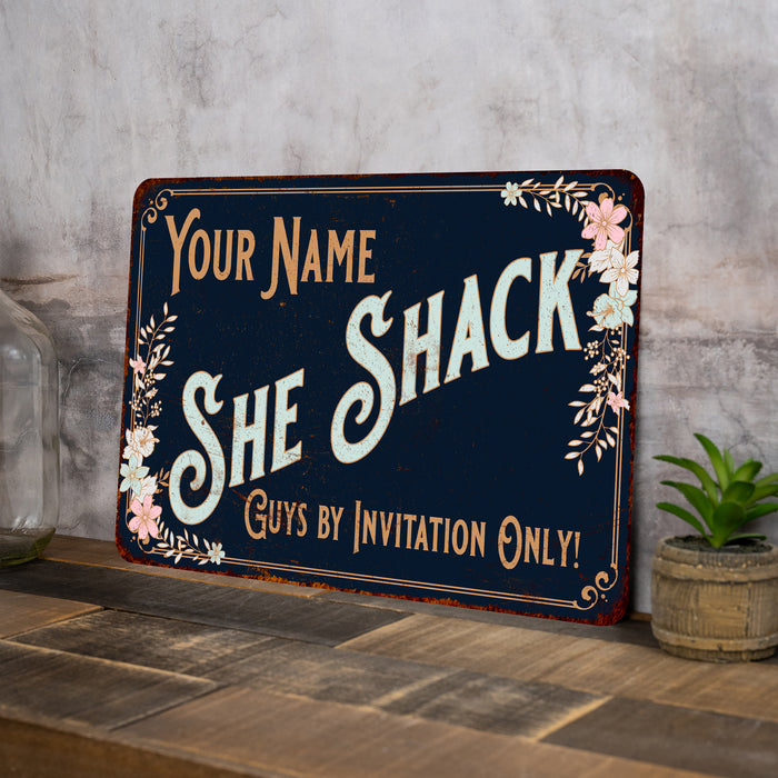 Personalized SHE SHACK Sign Metal Wall Decor