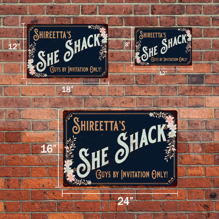 Personalized SHE SHACK Sign Metal Wall Decor