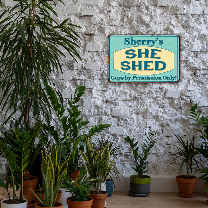 Personalized SHE SHED Metal Sign Wall Decor Gift Hers