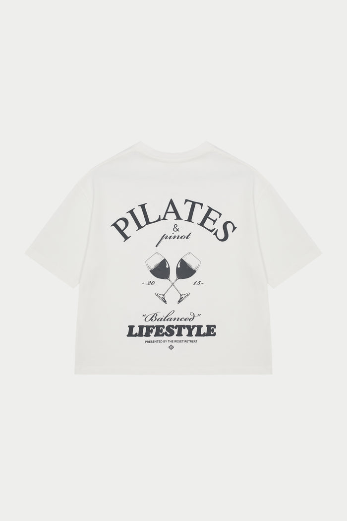 PILATES & PINOT BOXY T-SHIRT - OFF WHITE