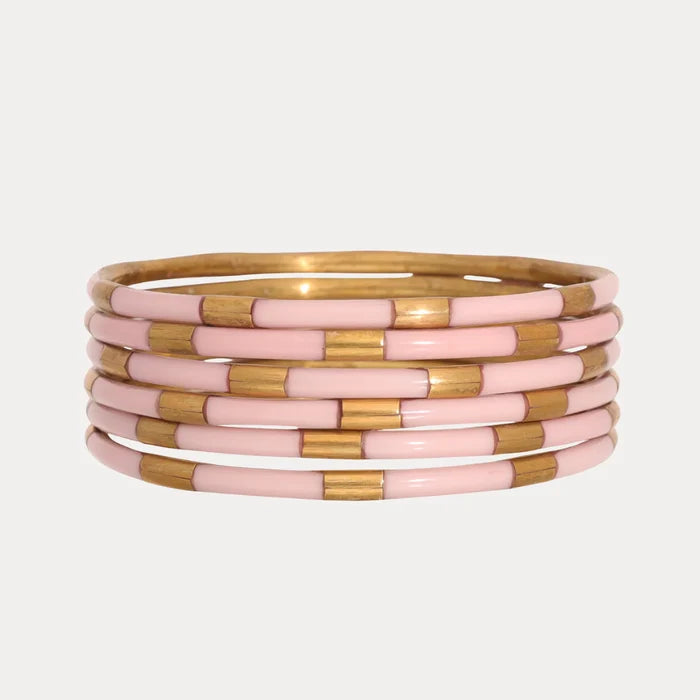 Pink Veda Bangles - Set of 6