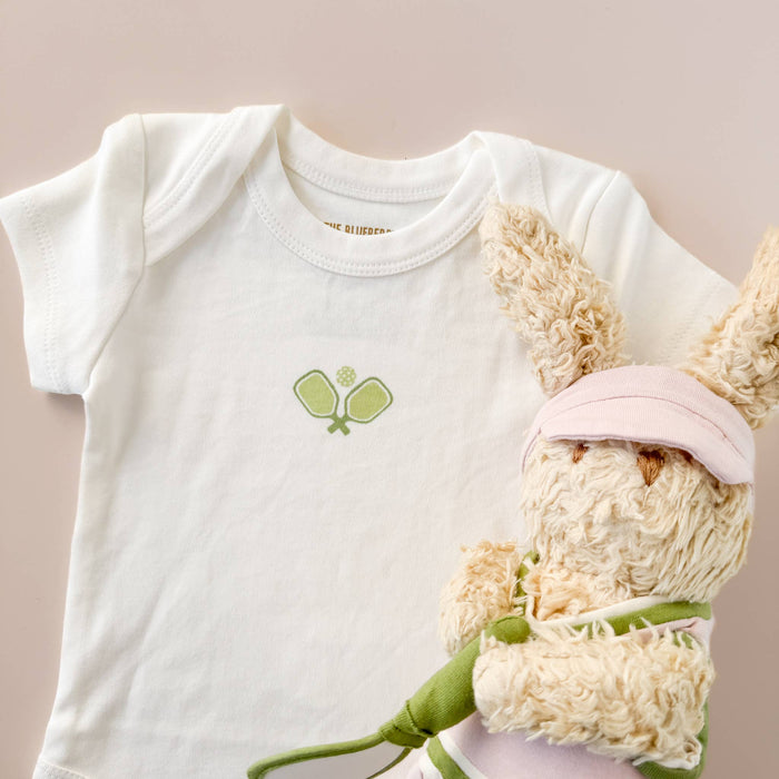 Plush Pickleball Bunny Doll Stuffed Toy Baby Kids Organic - Wee Bee Baby Boutique