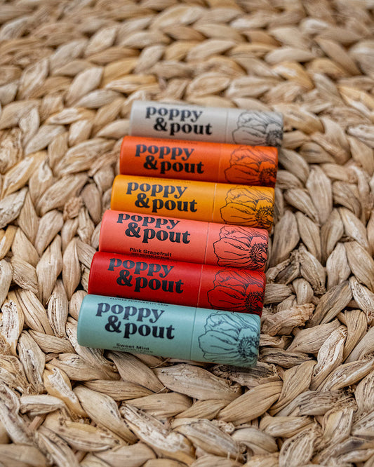 Poppy & Pout Lip Balm - 6 Flavors Poppy & Pout