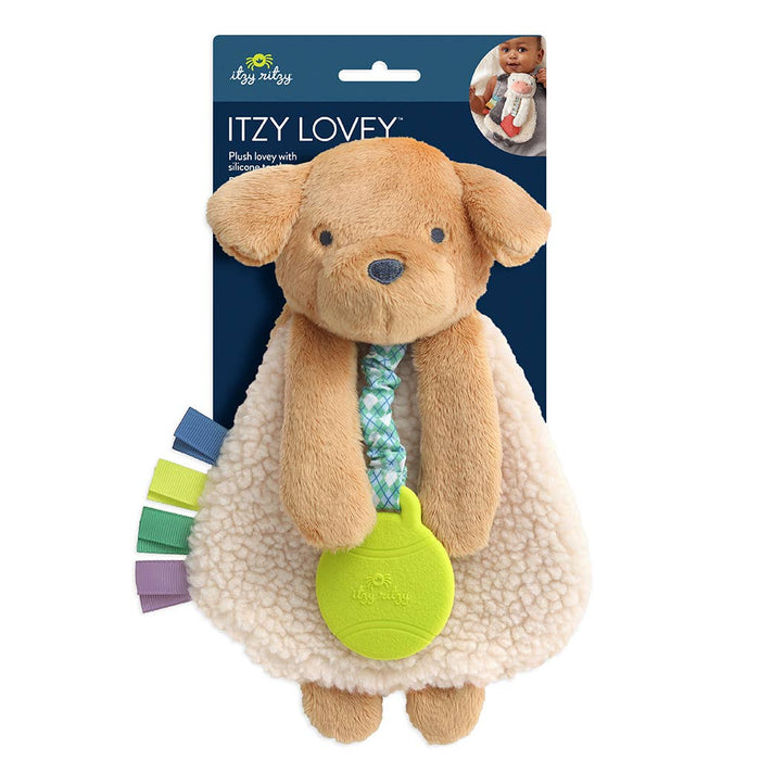 Puppy Itzy Friends Lovey Plush + Teether Toy - Wee Bee Baby Boutique