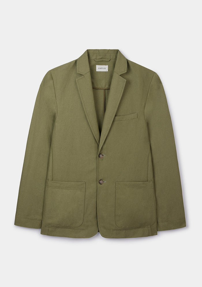 Sage Green Cotton Linen Blazer, Blazer - SIRPLUS