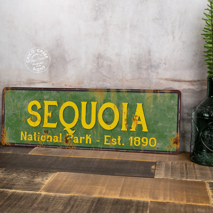 Sequoia National Park Rustic Metal Sign Cabin Wall Decor