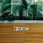 She Shed Metal Sign 5x17 Arrow Garden Flowers Gift Shed