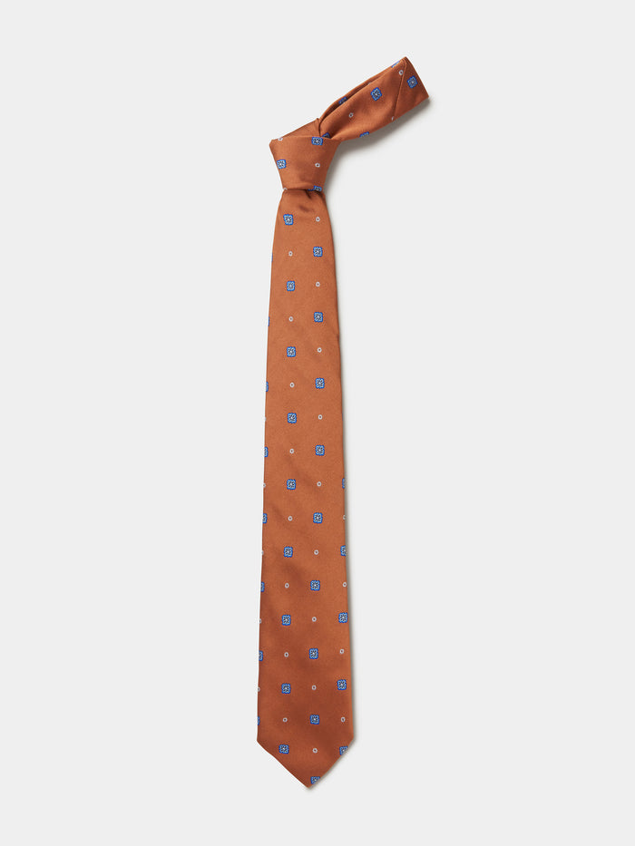 Aubin Ginger Foulard Silk Tie | Ties