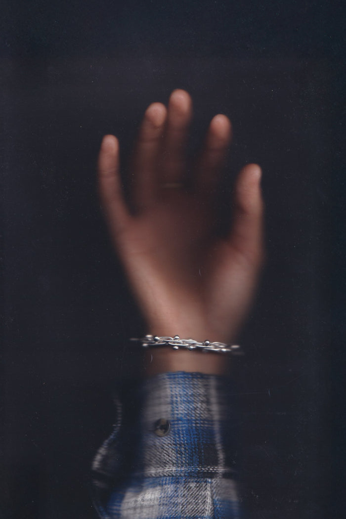 Silver Beaded Bracelet / Medium