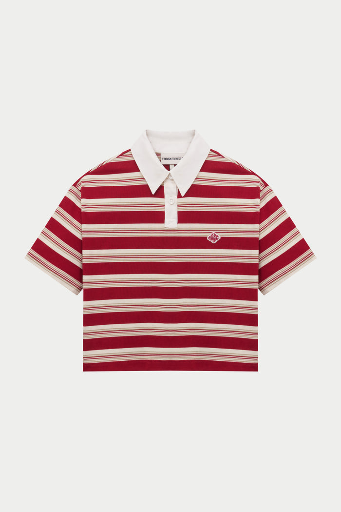 STRIPED POLO TEE - RED