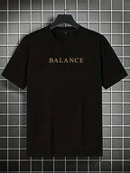 SXV Balance printed Loose Fit Short Sleeve T-Shirt, Fashionable For Outdoor Wear In Summer