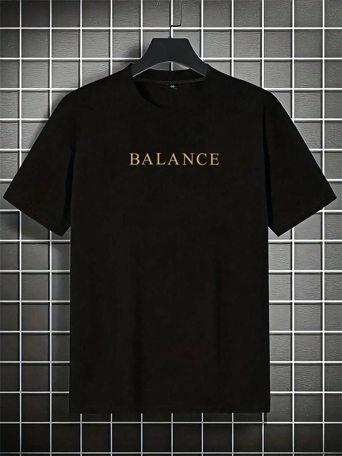 SXV Balance printed Loose Fit Short Sleeve T-Shirt, Fashionable For Outdoor Wear In Summer