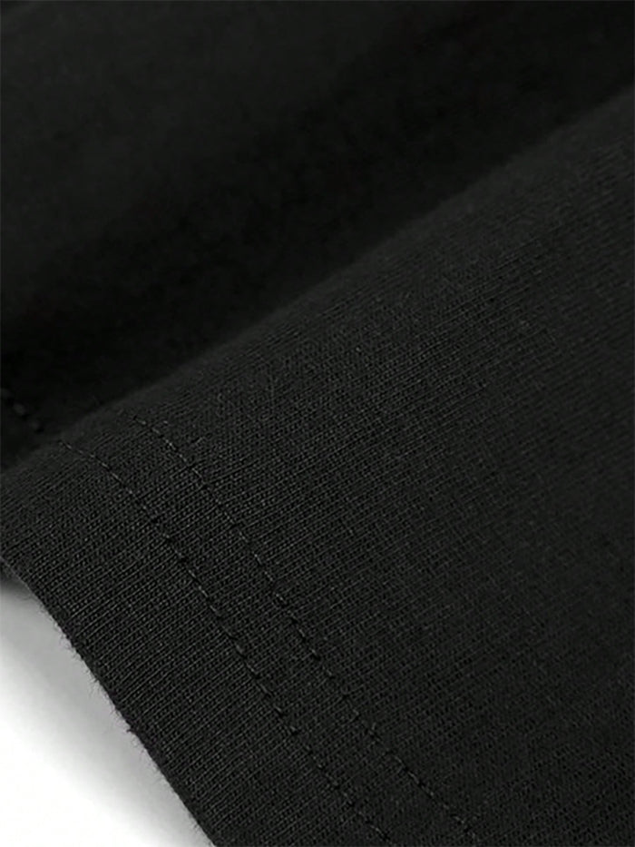 SXV Built Different T-Shirt - Black & White Chest Print, Breathable Streetwear Tee