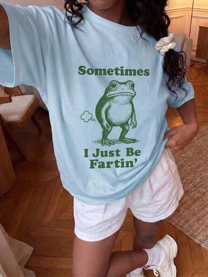 SXV Sometimes I'm Just Farting Funny Frog Graphic T-Shirt