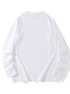 SXV Women's Casual Loose Fit Letter & Cherry Print Round Neck Long Sleeve Cotton T-Shirt, Fashion & Versatile, Spring