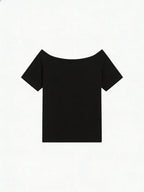 SXV Y2K Print Dream Off-Shoulder Short-Sleeve T-Shirt