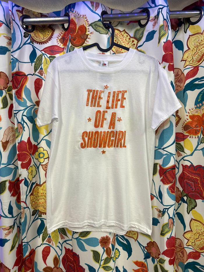 Taylor Swift 'The Life of a Showgirl' White Handpainted T-shirt