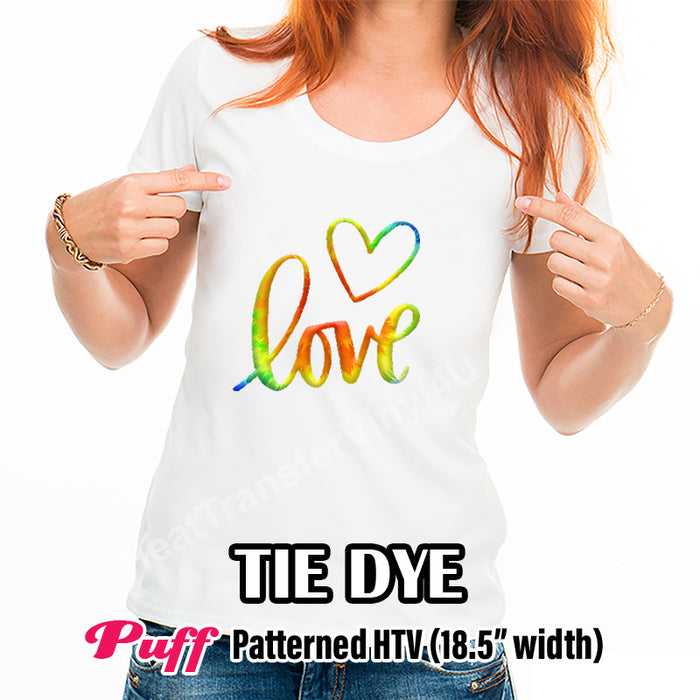 Tie Dye Puff Patterned HTV (18.5" x 12")
