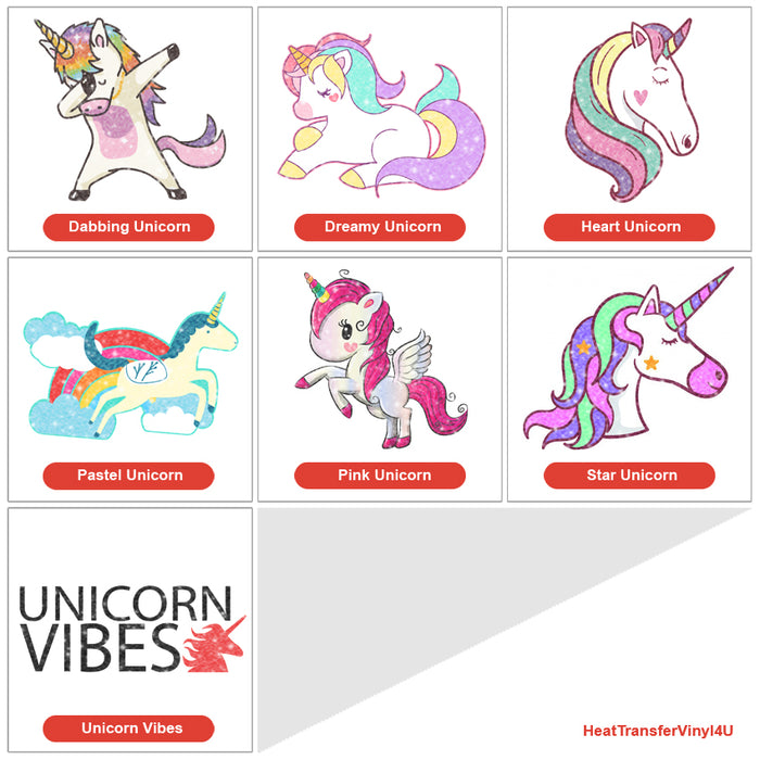 Unicorn Theme PAC Glitter HTV (8")