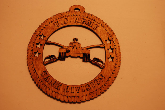 U.S. TANK DIVISION  LASER CUT ORNAMENT