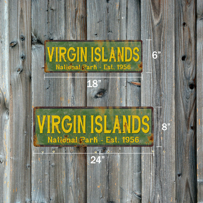Virgin Islands National Park Rustic Metal 6x18 Sign Cabin Decor