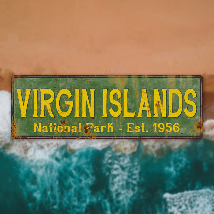 Virgin Islands National Park Rustic Metal 6x18 Sign Cabin Decor