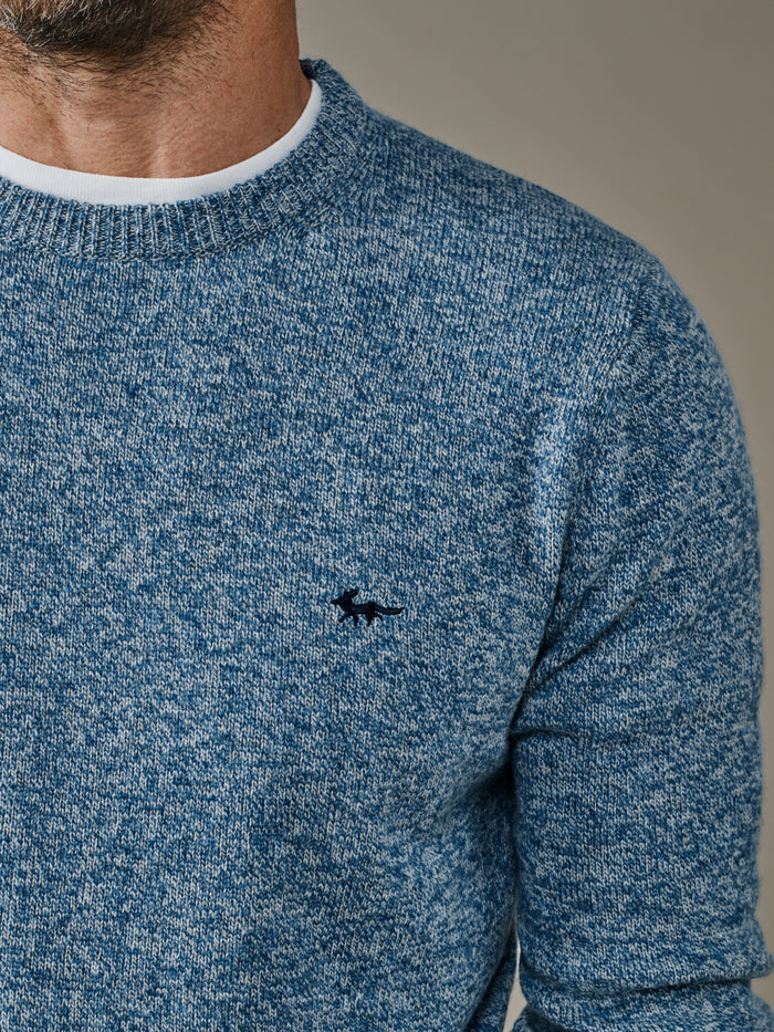 Aubin Light Blue Mix Westbourne Crew Neck Jumper | Crew Neck