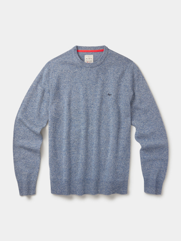 Aubin Light Blue Mix Westbourne Crew Neck Jumper | Crew Neck