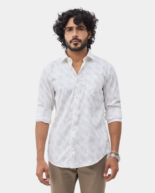 LONG SLEEVE INDIA FIT ALL OVER PRINT SHIRT
