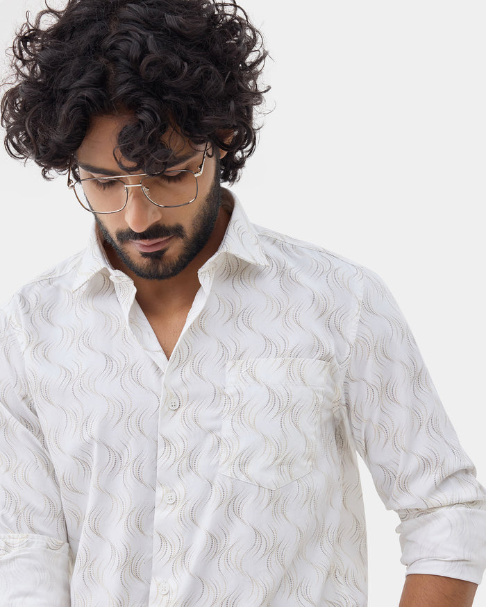 White Printed Shirt - Keno
