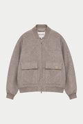 WOOL BLEND BOMBER JACKET - BEIGE